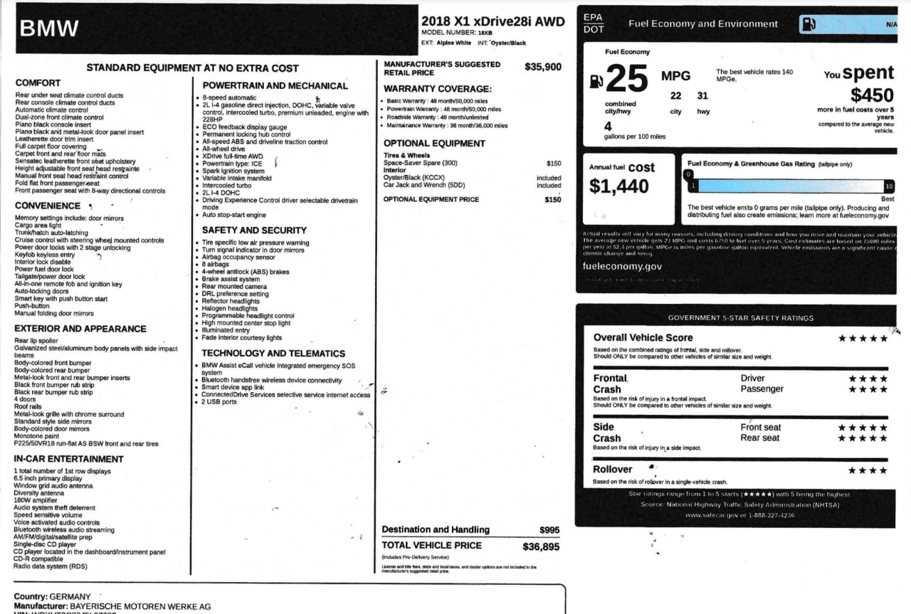 BMW X1 xDrive28i 2018