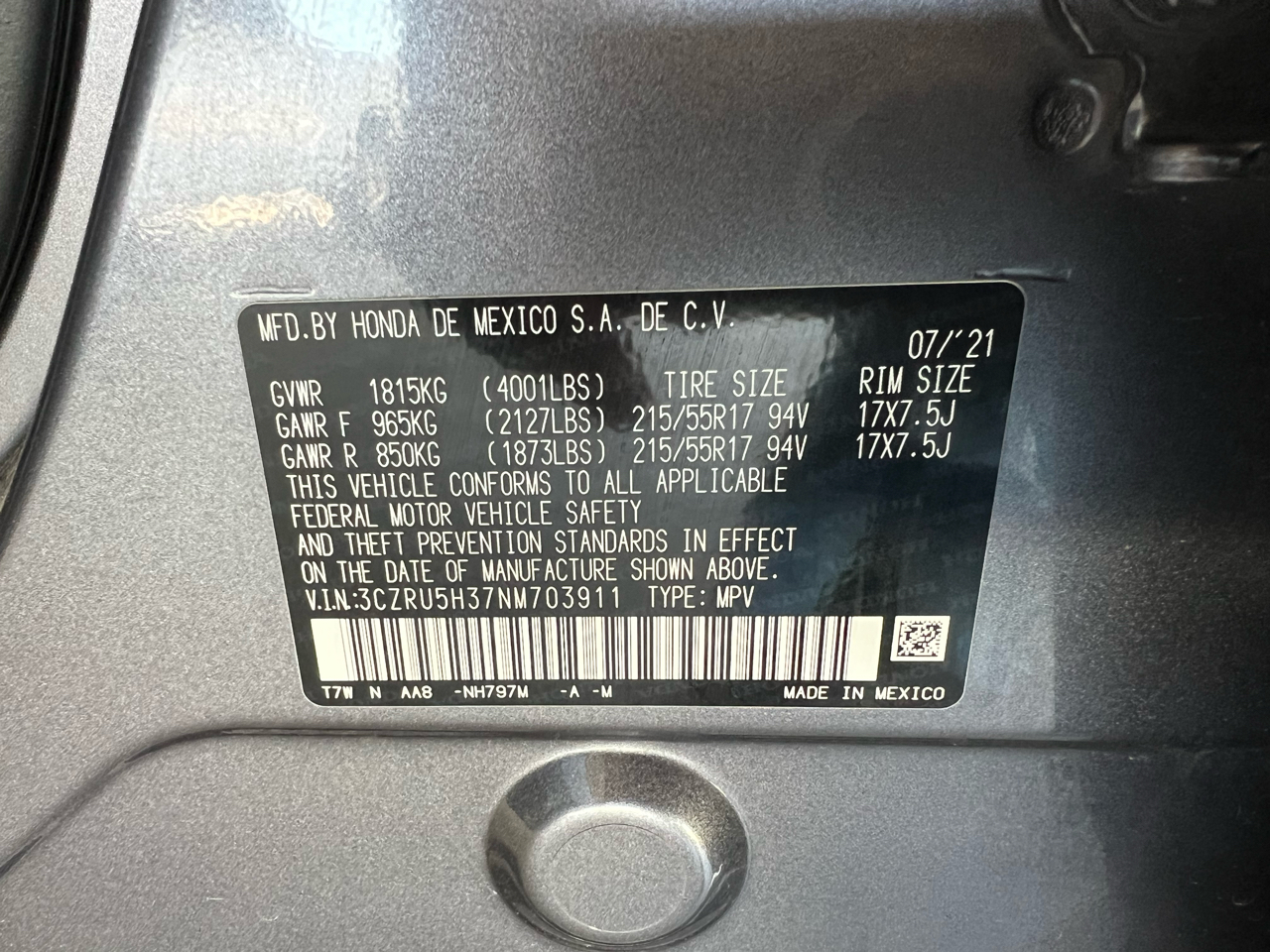 Honda HR-V LX 2022 Honda HR-V LX 2022