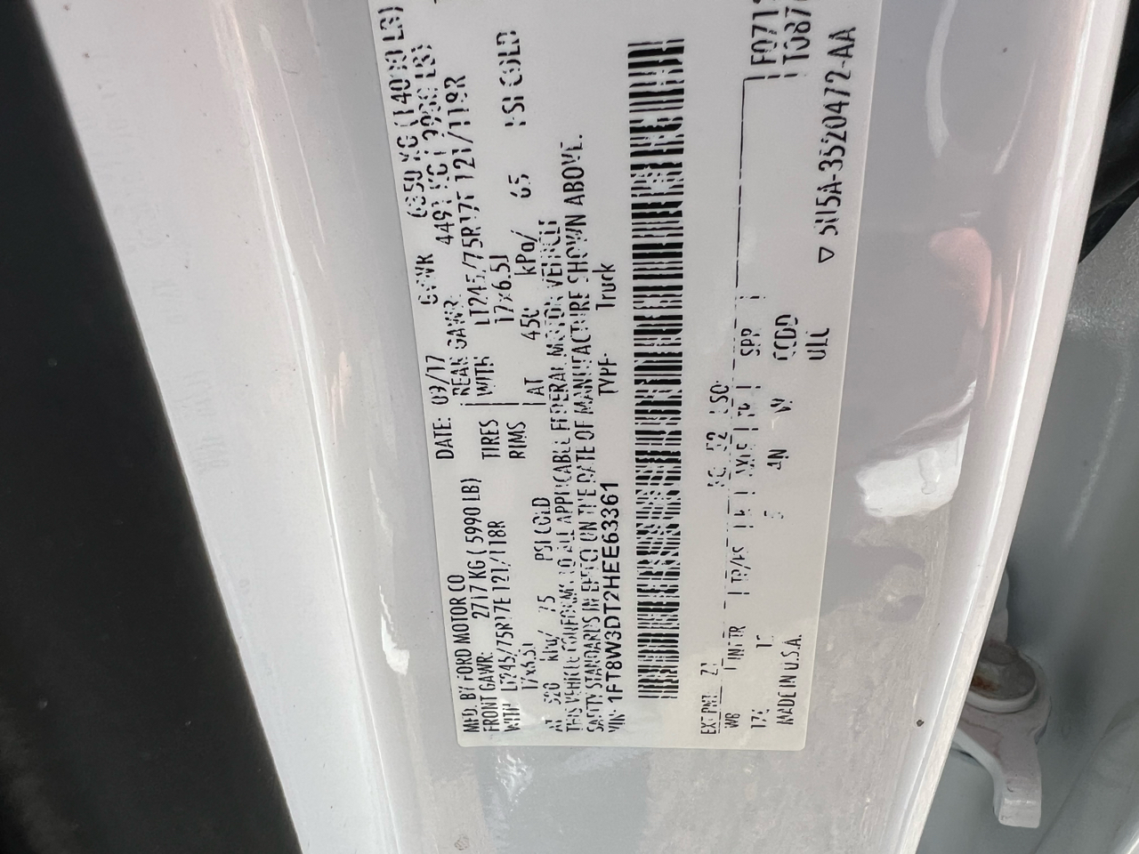 Ford F-350 SD XL Crew Cab Long Bed DRW 4WD 2017