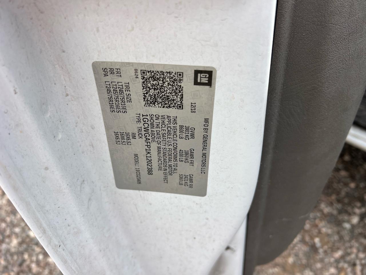 Chevrolet Express 2500 Cargo 2019