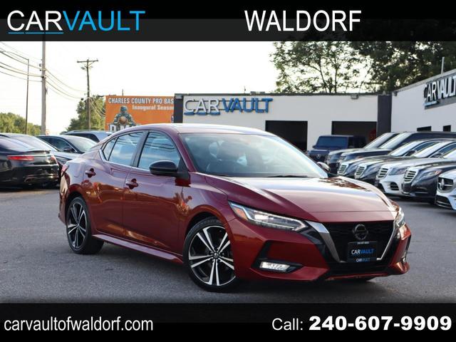 Red 2021 Nissan Sentra Sedan Front-Wheel Drive Continuously Variable Transmission