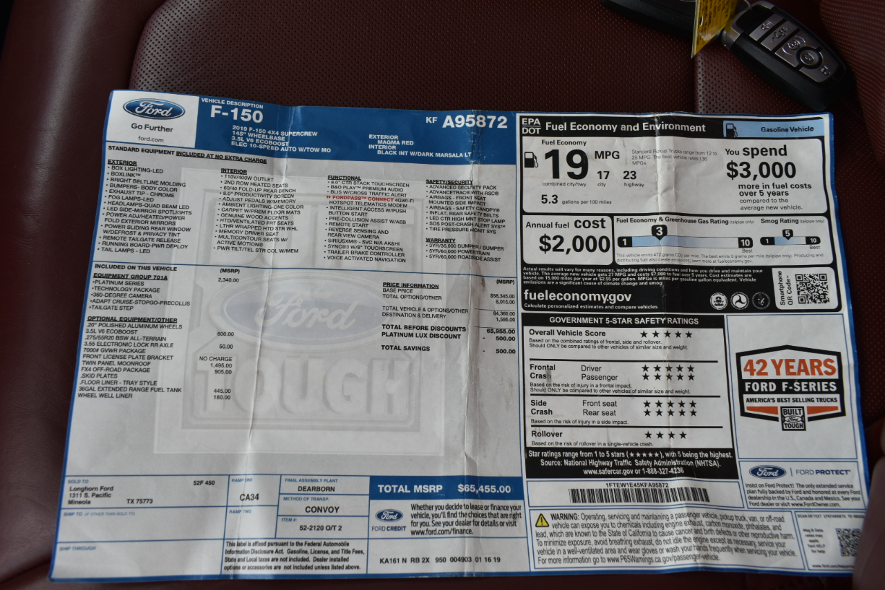 Ford F-150 Platinum SuperCrew 4WD 2019