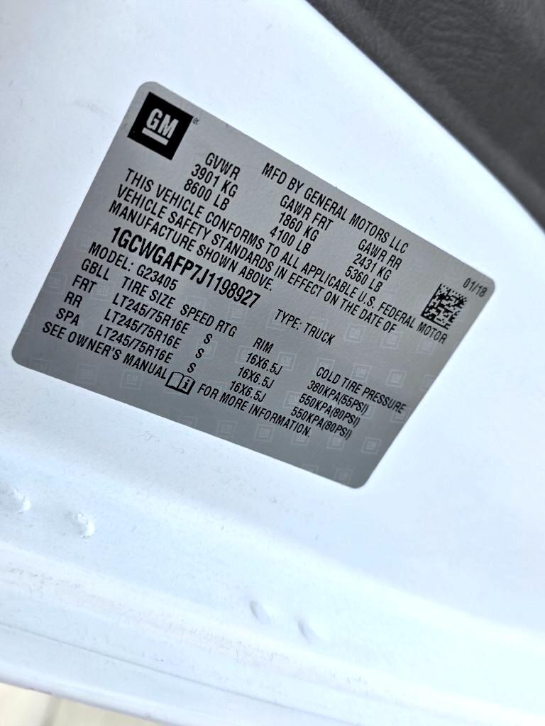 Chevrolet Express 2500 Cargo 2018 Chevrolet Express 2500 Cargo 2018