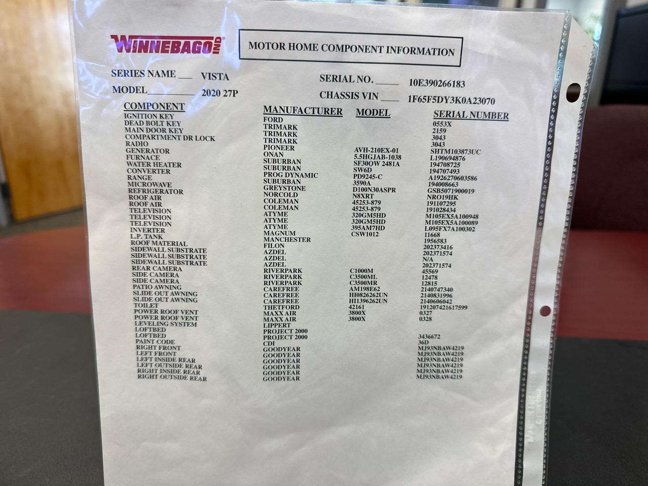 Winnebago Vista  2020