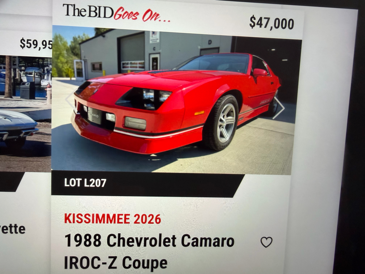 Chevrolet Camaro 2dr Coupe IROC Z 1986