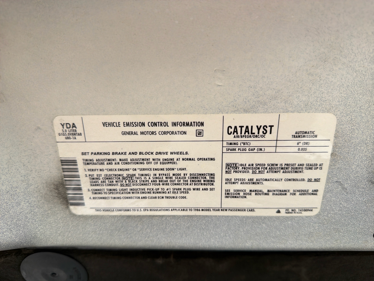 Chevrolet Camaro 2dr Coupe IROC Z 1986