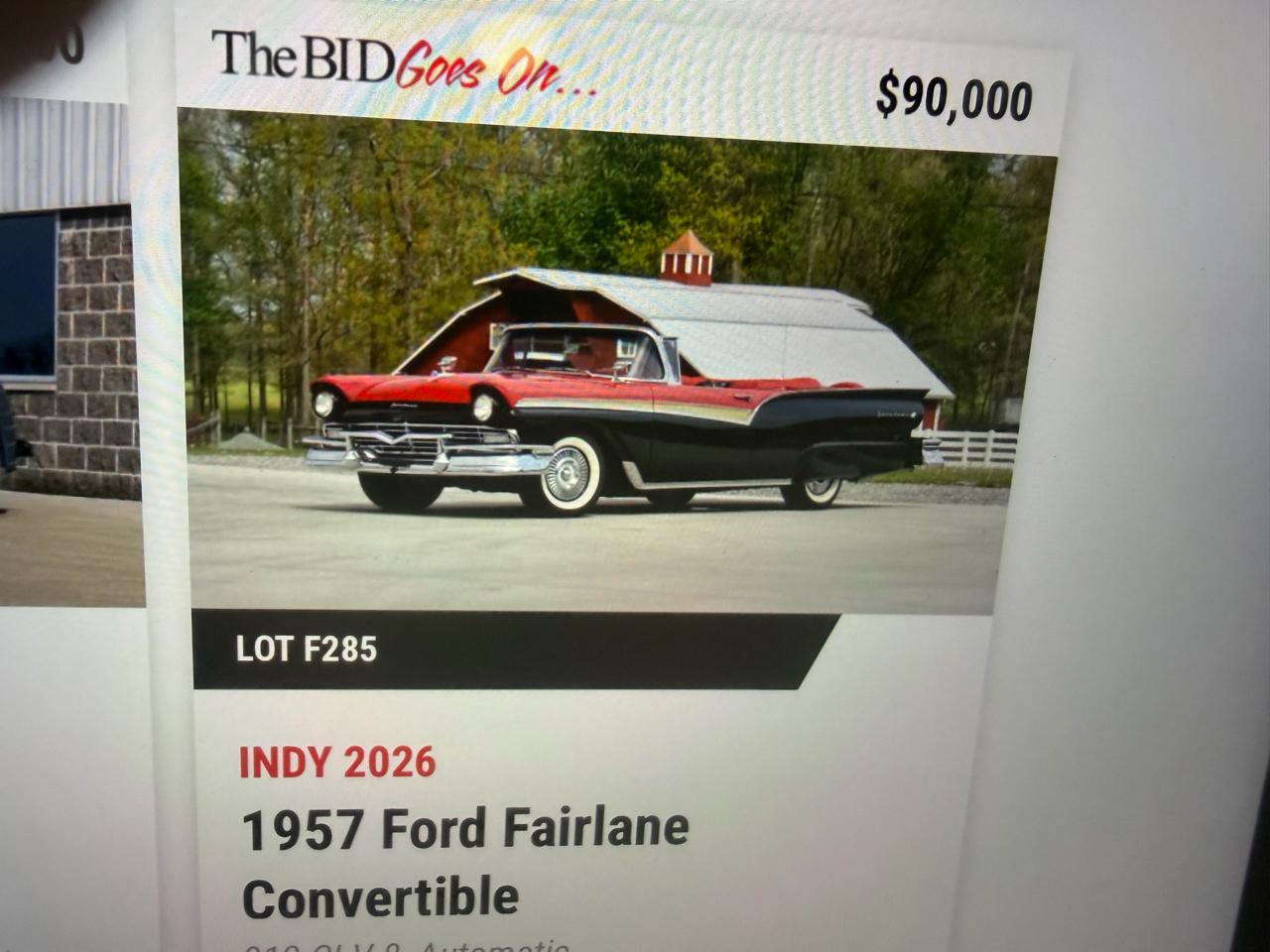 Ford Fairlane Sunliner Convertible  1956