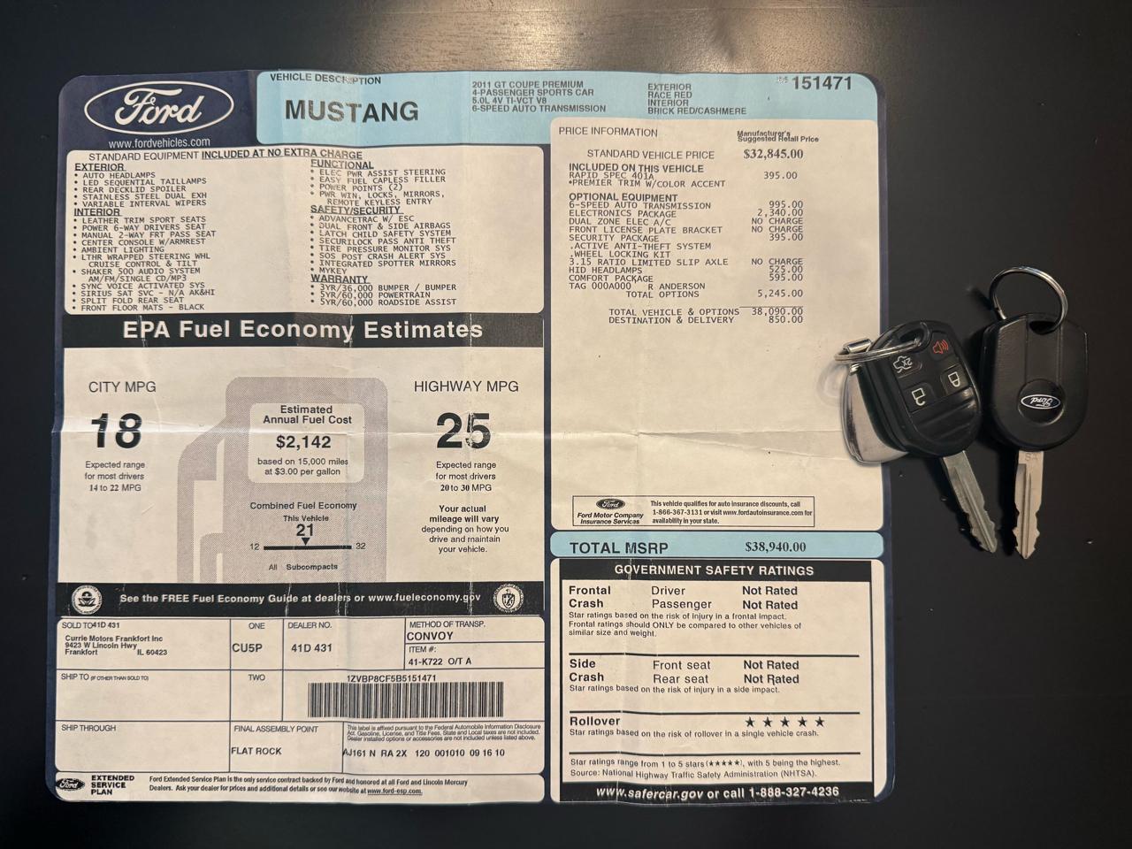 Ford Mustang 2dr Cpe GT 2011