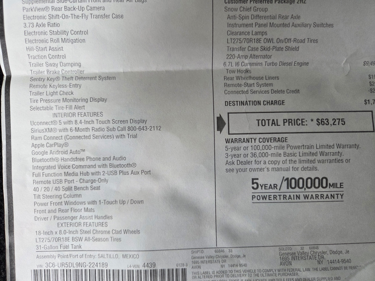 RAM 2500 Big Horn 4x4 Crew Cab 6'4" Box 2022 RAM 2500 Big Horn 4x4 Crew Cab 6'4" Box 2022