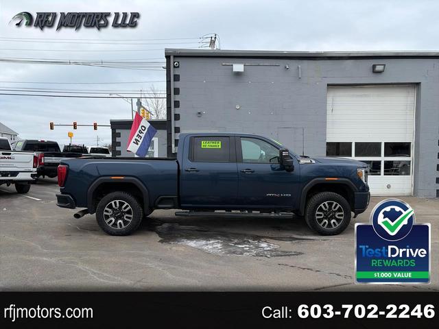 Blue 2022 GMC Sierra 2500HD AT4 Crew Cab 4WD Pickup Truck Four-Wheel Drive Automatic