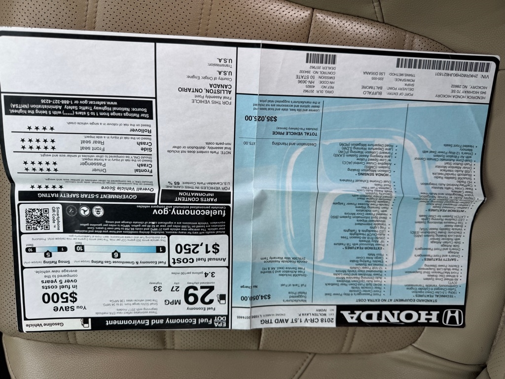 Honda CR-V Touring AWD 2018