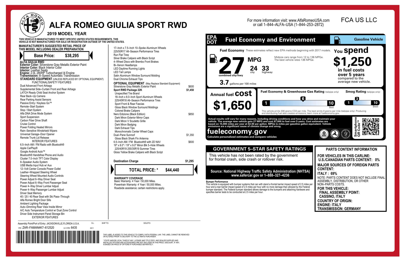 Alfa Romeo Giulia  2019