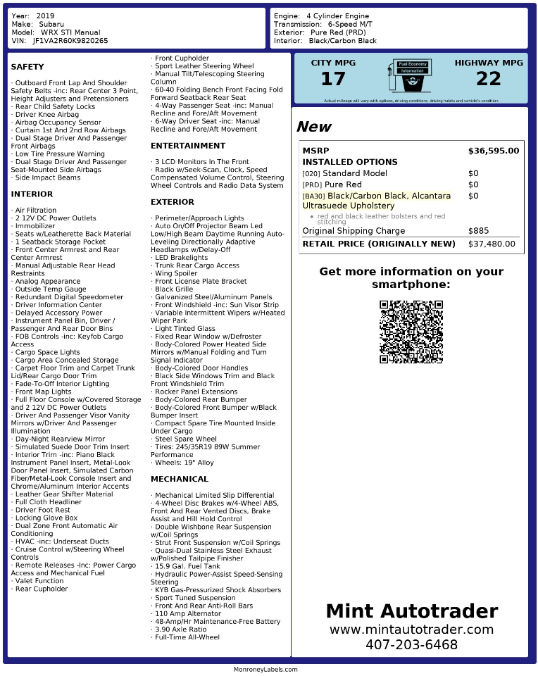 Subaru WRX  2019 Subaru WRX  2019