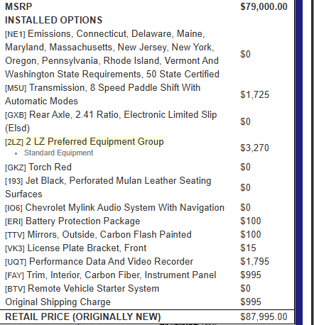 Chevrolet Corvette  2015 Chevrolet Corvette  2015