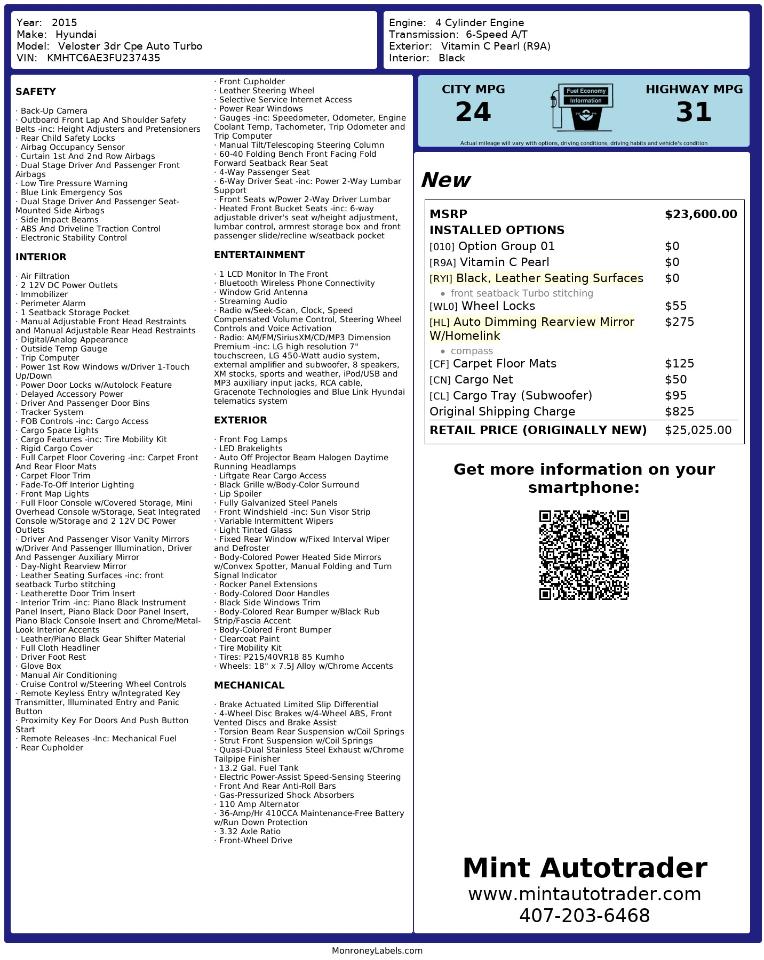 Hyundai Veloster  2015