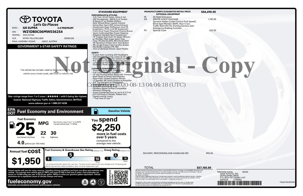 Toyota GR Supra 3.0 Premium 2021