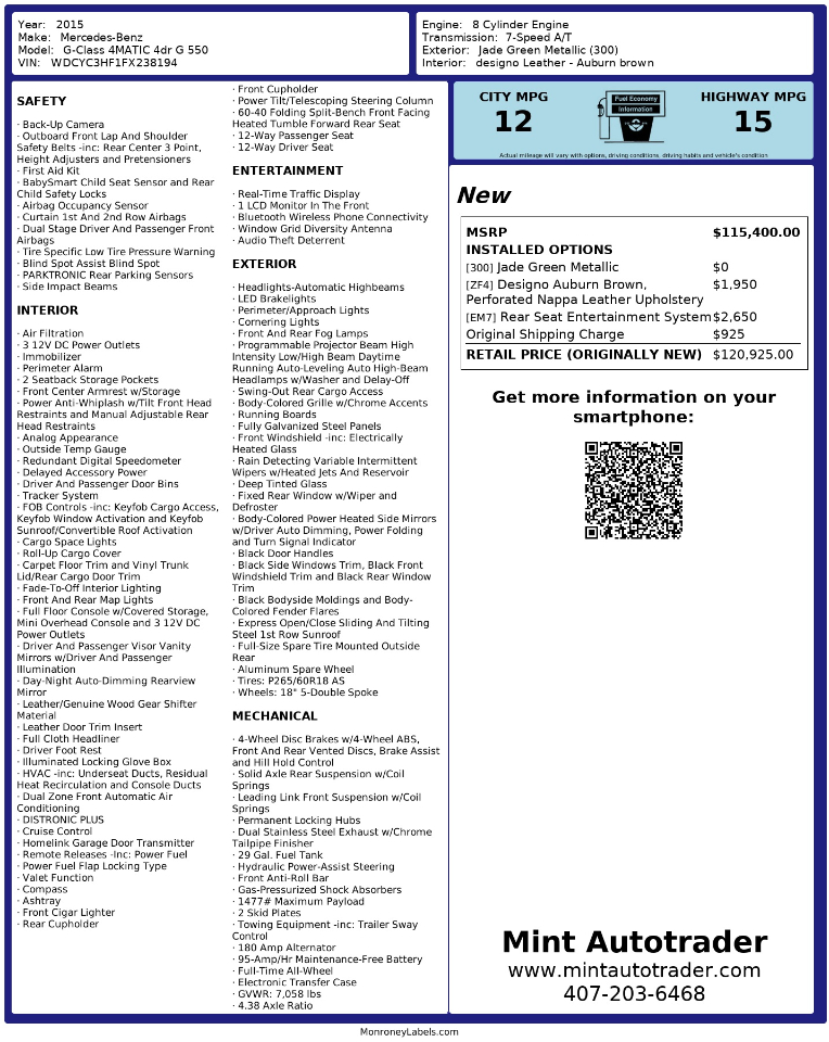 Mercedes-Benz G550  2015