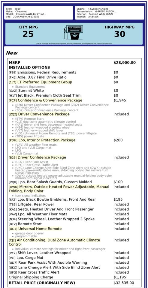 Chevrolet Equinox  2019