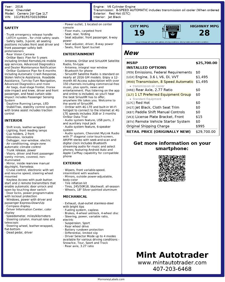 Chevrolet Camaro  2016