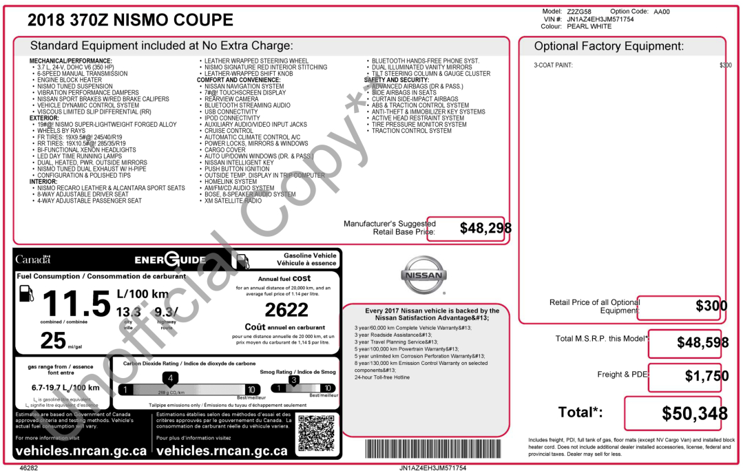 Nissan 370Z Coupe  2018