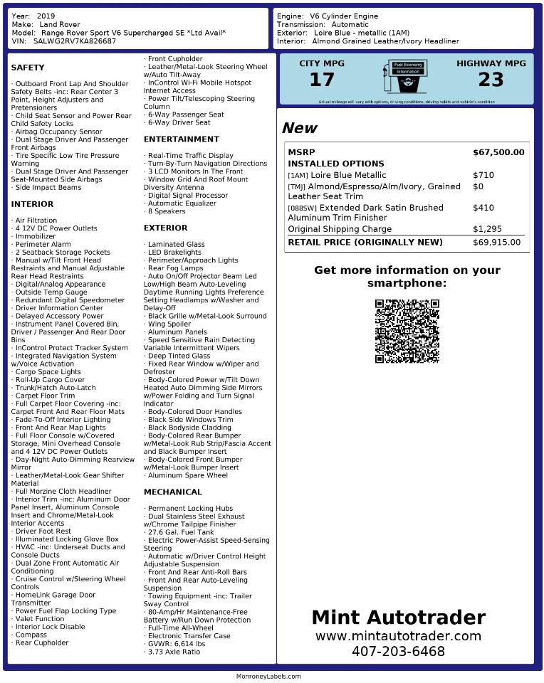 Land Rover Range Rover Sport  2019