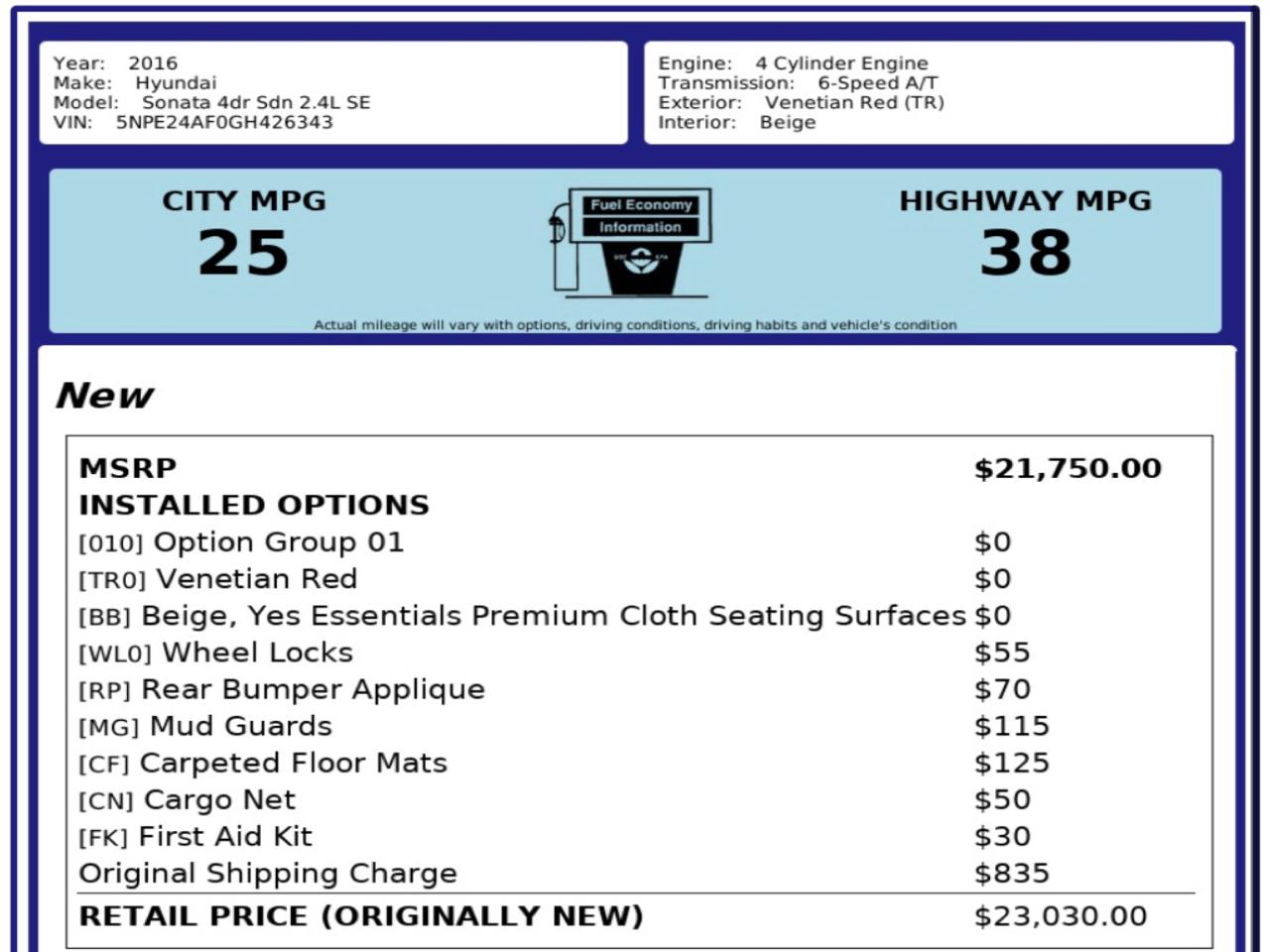 Hyundai Sonata  2016