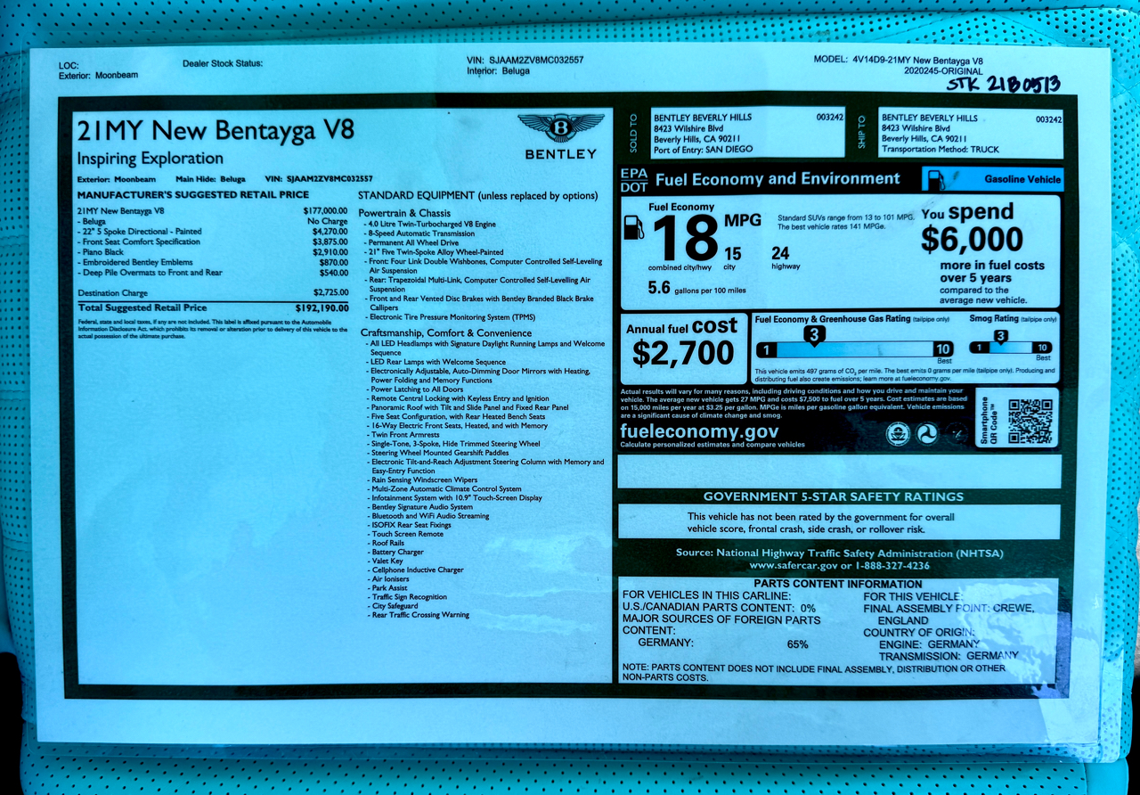 Bentley Bentayga V8 AWD 2021