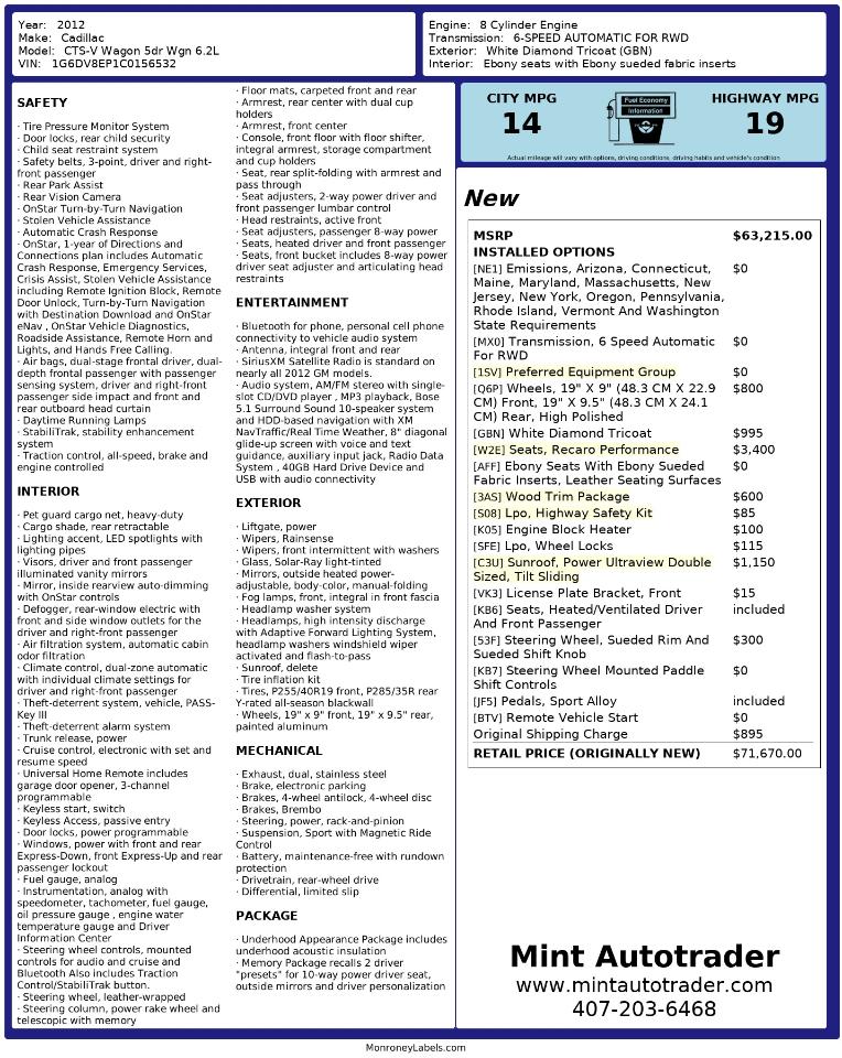 Cadillac CTS-V Wagon  2012