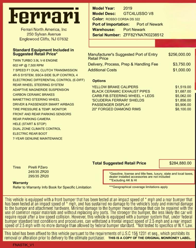 Ferrari GTC4Lusso  2019