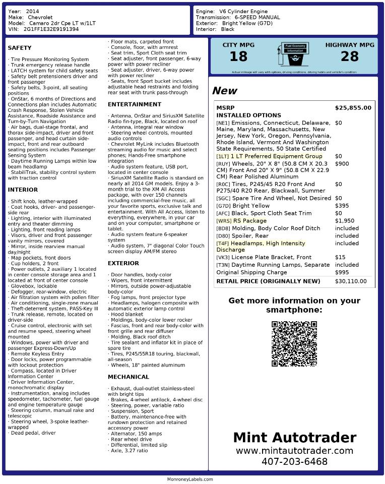 Chevrolet Camaro  2014