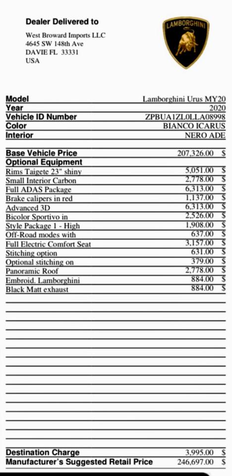 Lamborghini Urus  2020