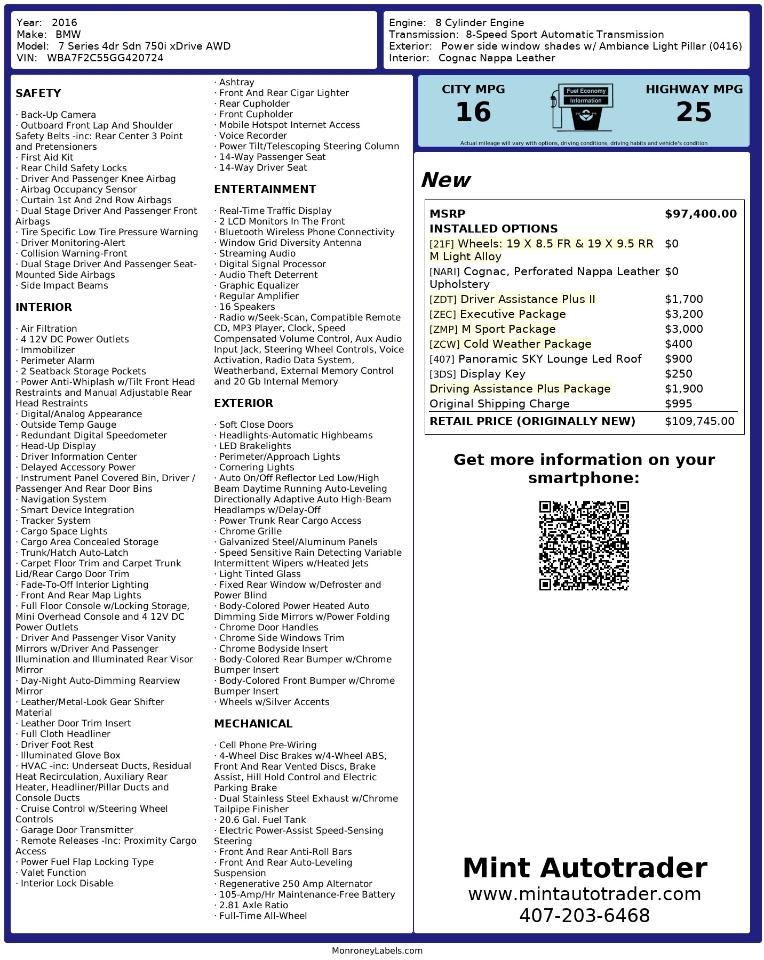 BMW 750i xDrive  2016