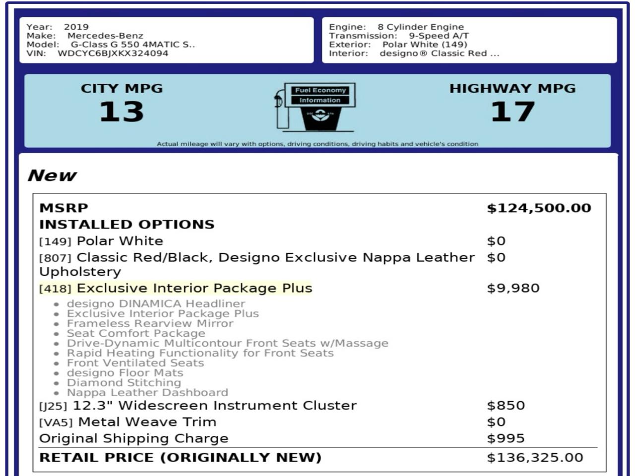 Mercedes-Benz G-Class  2019