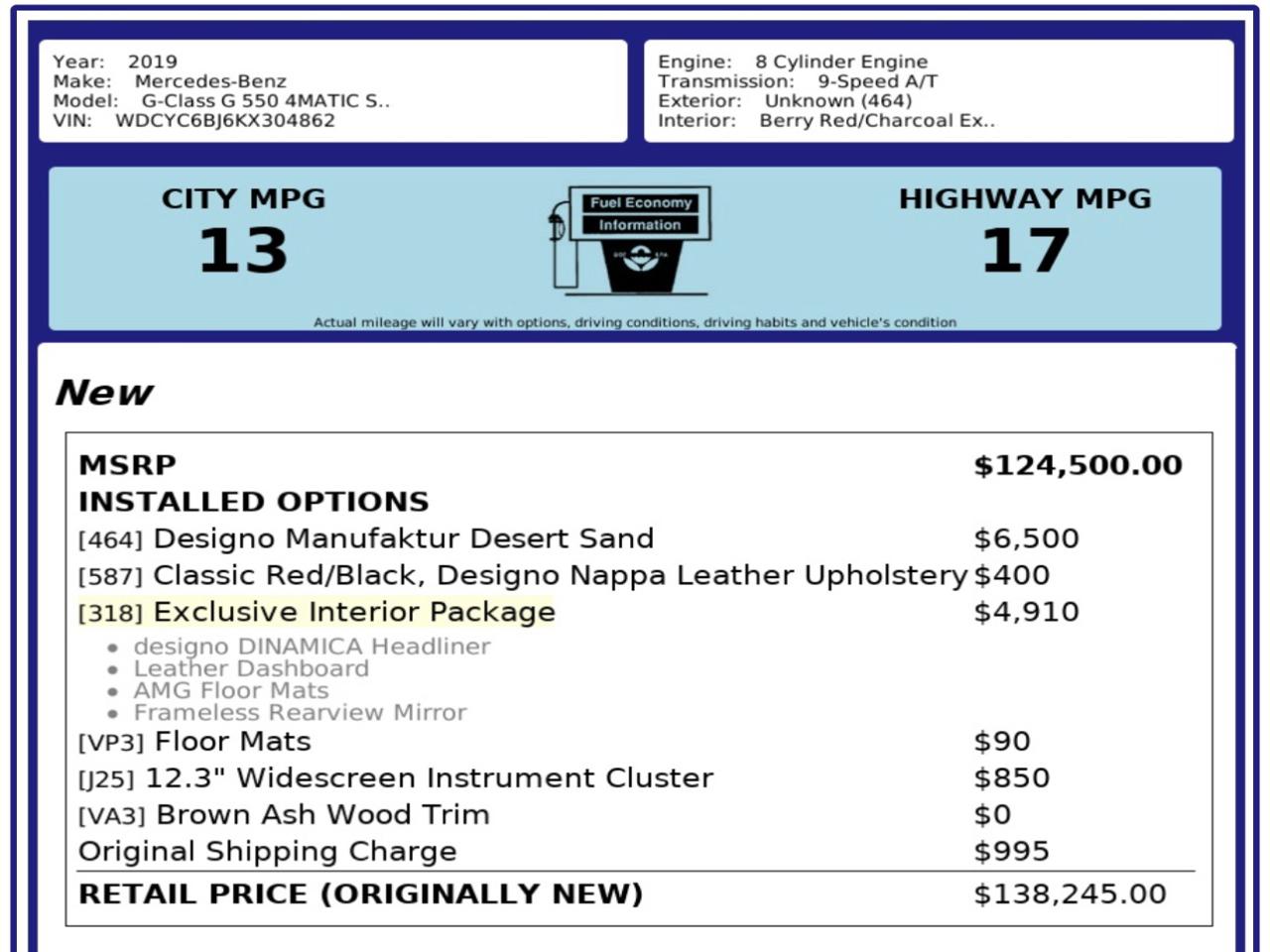 Mercedes-Benz G-Class  2019