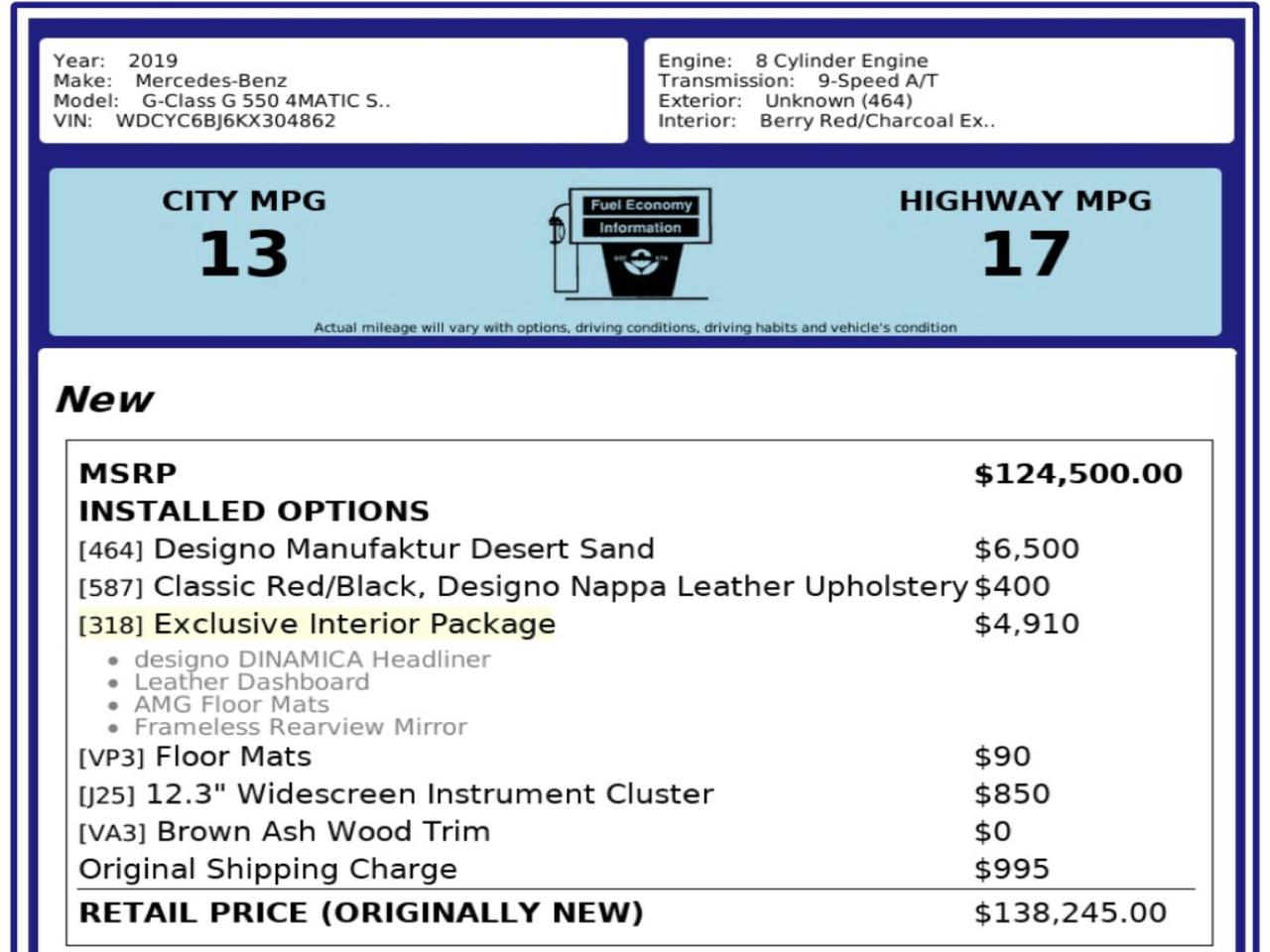 Mercedes-Benz G-Class  2019