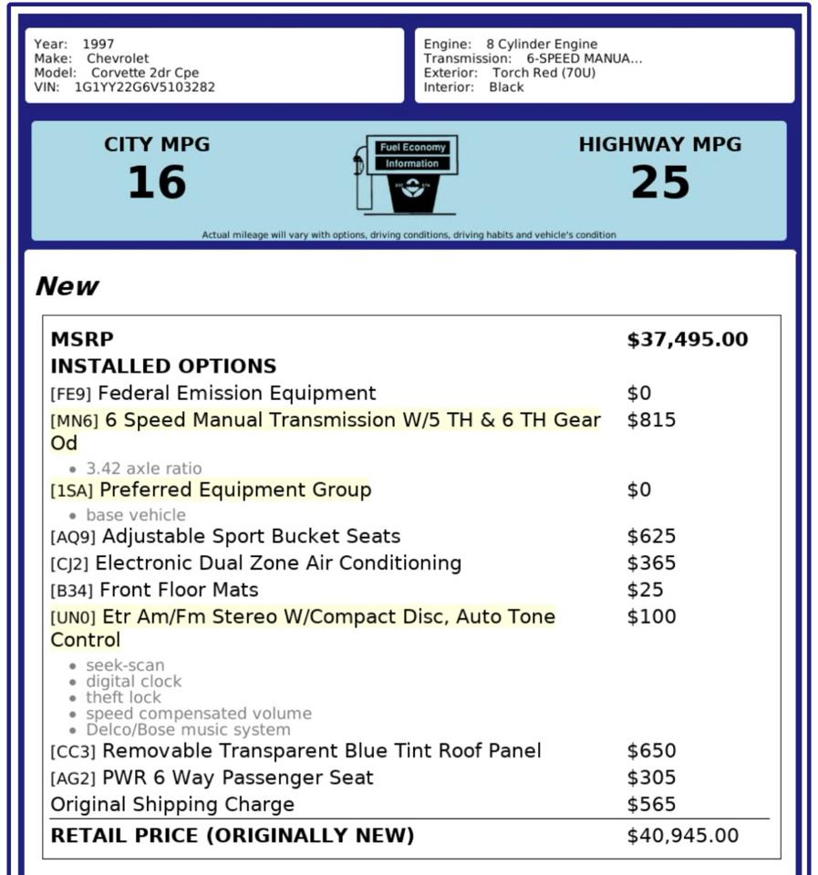Chevrolet Corvette  1997