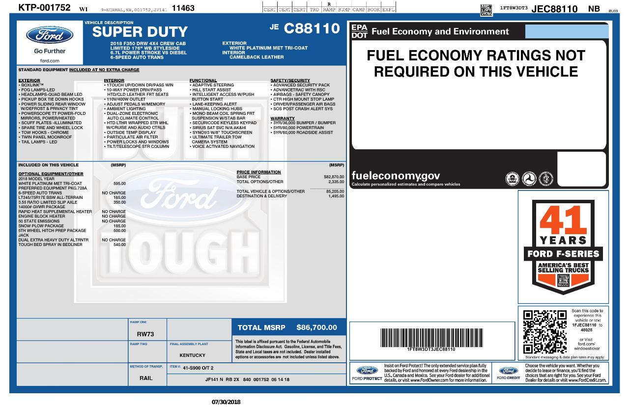 Ford Super Duty F-350 DRW  2018
