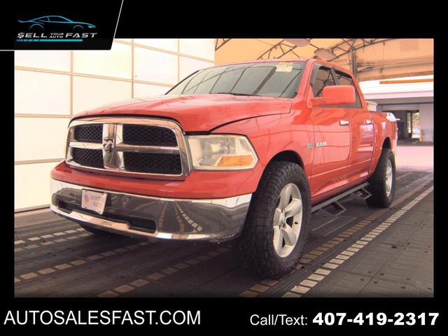 Red 2010 Dodge RAM 1500 SLT Crew Cab 4WD Pickup Truck Four-Wheel Drive Automatic