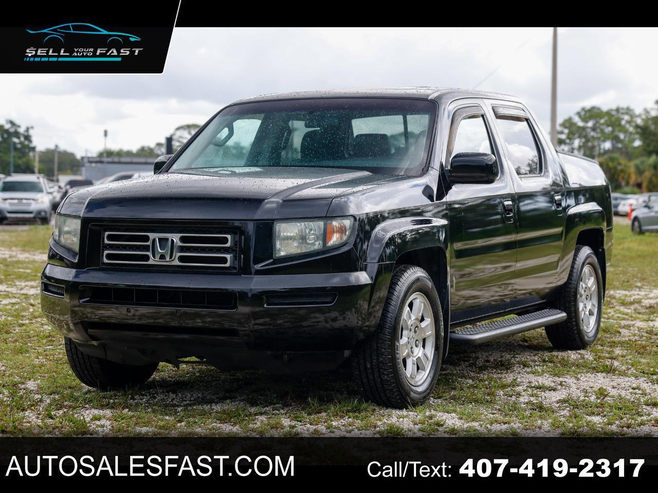 Black 2008 Honda Ridgeline Pickup Truck Four-Wheel Drive Automatic
