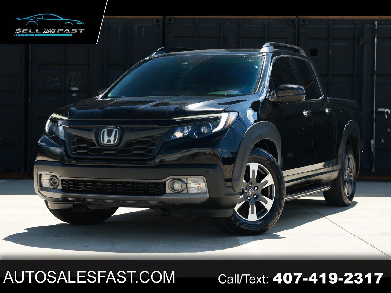 Black 2018 Honda Ridgeline Pickup Truck All-Wheel Drive Automatic