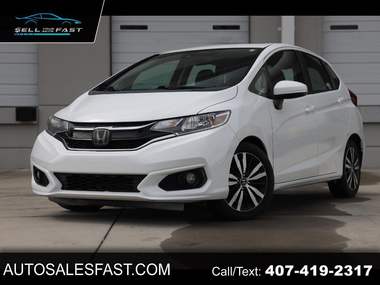 White 2018 Honda Fit Hatchback Front-Wheel Drive Continuously Variable Transmission