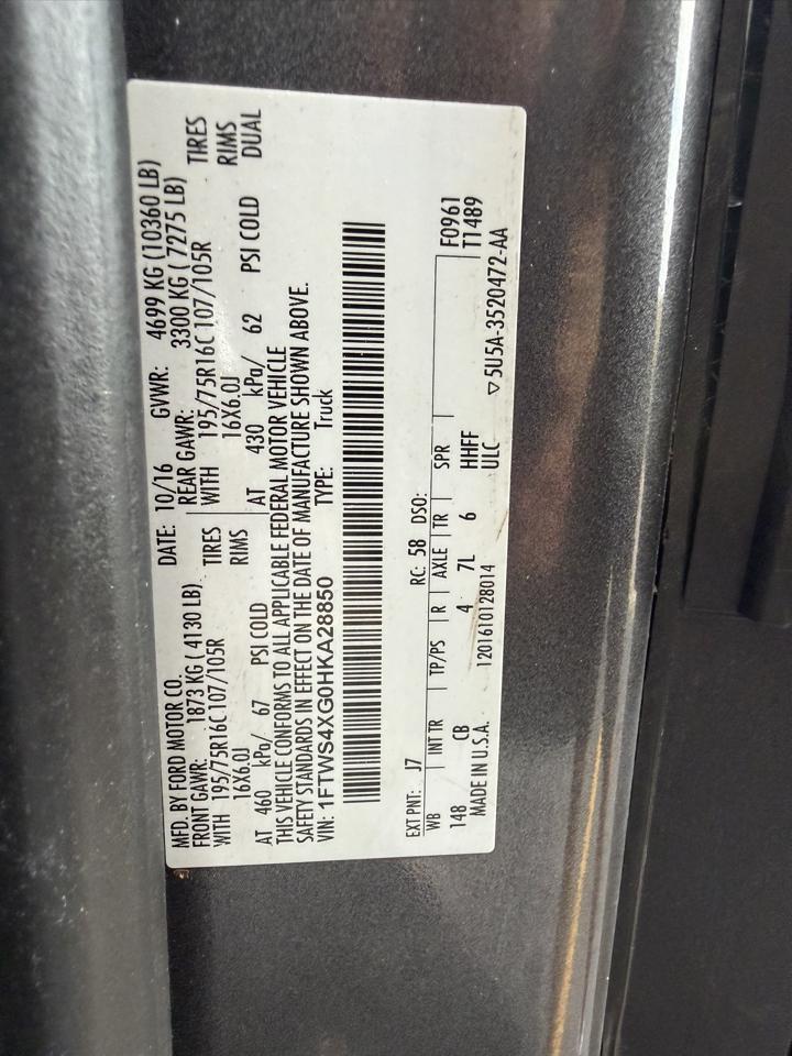 Ford Transit 350 Van HD High Roof 10360lb GVWR Pass. Slide EL 2017