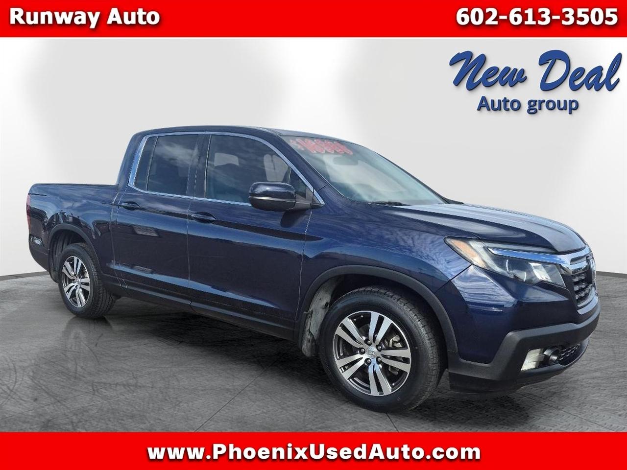 Blue 2017 Honda Ridgeline Pickup Truck Front-Wheel Drive Automatic