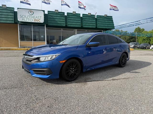 Blue 2017 Honda Civic LX Sedan Front-Wheel Drive Continuously Variable Transmission
