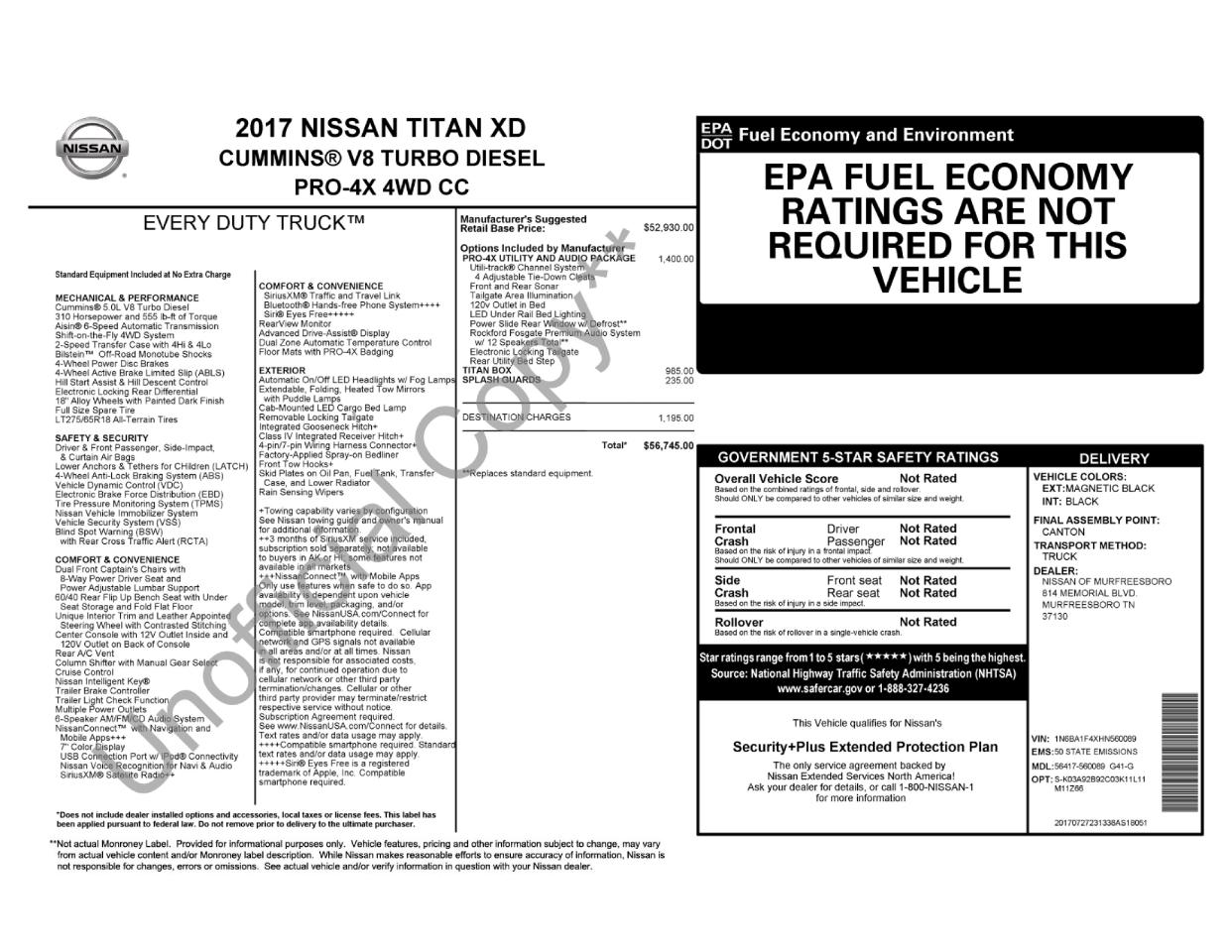Nissan Titan XD 4x4 Diesel Crew Cab PRO-4X 2017