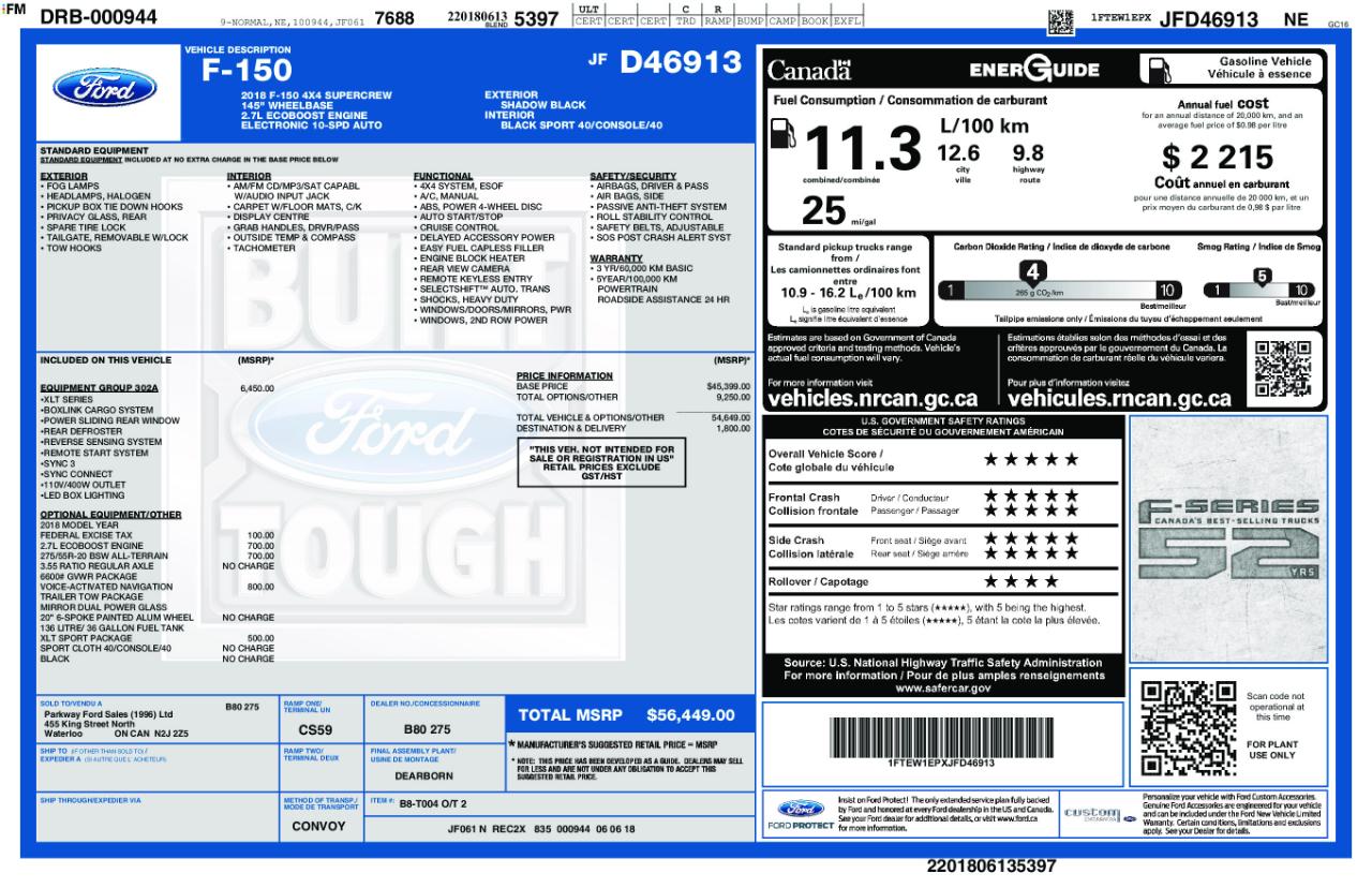 Ford F-150 XLT 4WD SuperCrew 5.5' Box 2018