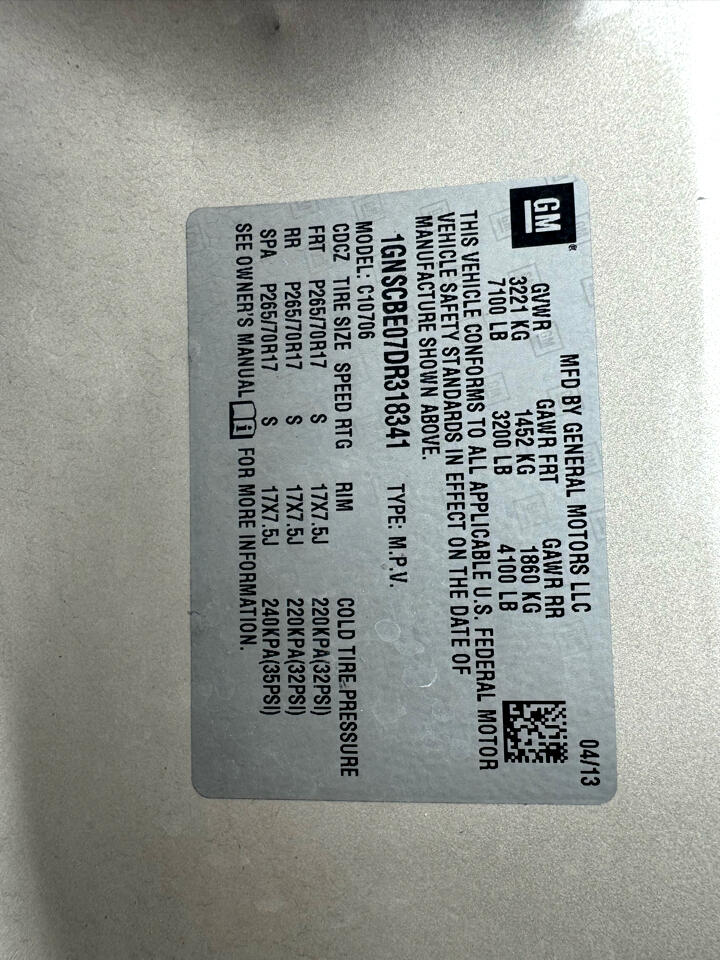 Chevrolet Tahoe LT 2WD 2013 Chevrolet Tahoe LT 2WD 2013