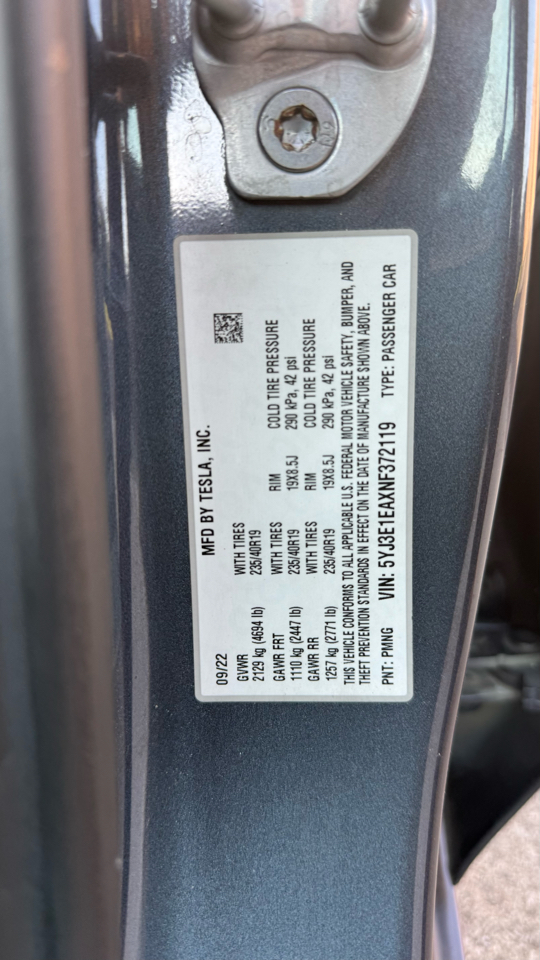 Tesla Model 3 Standard Range Plus 2022 Tesla Model 3 Standard Range Plus 2022