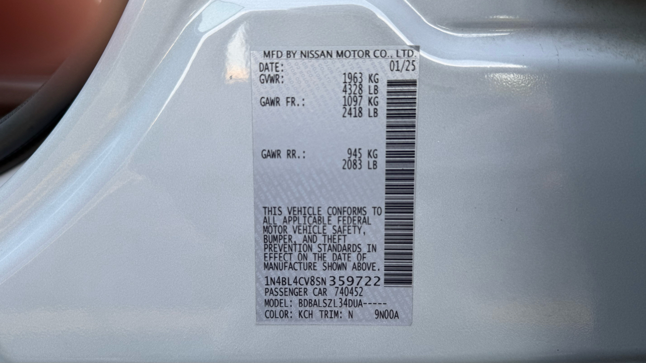 Nissan Altima 2.5 SR 2025 Nissan Altima 2.5 SR 2025