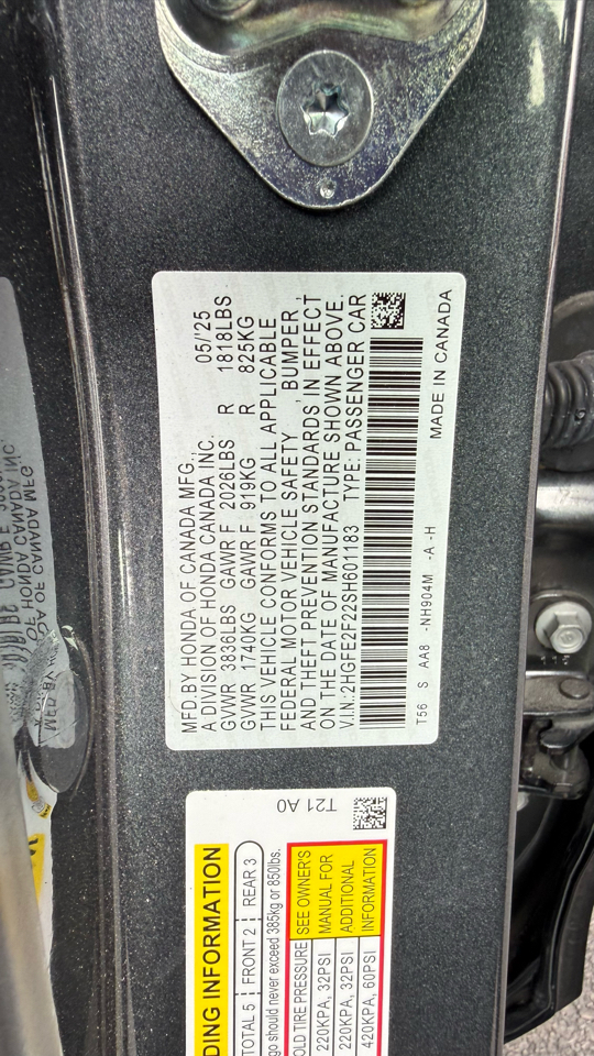 Honda Civic LX Sedan CVT 2025